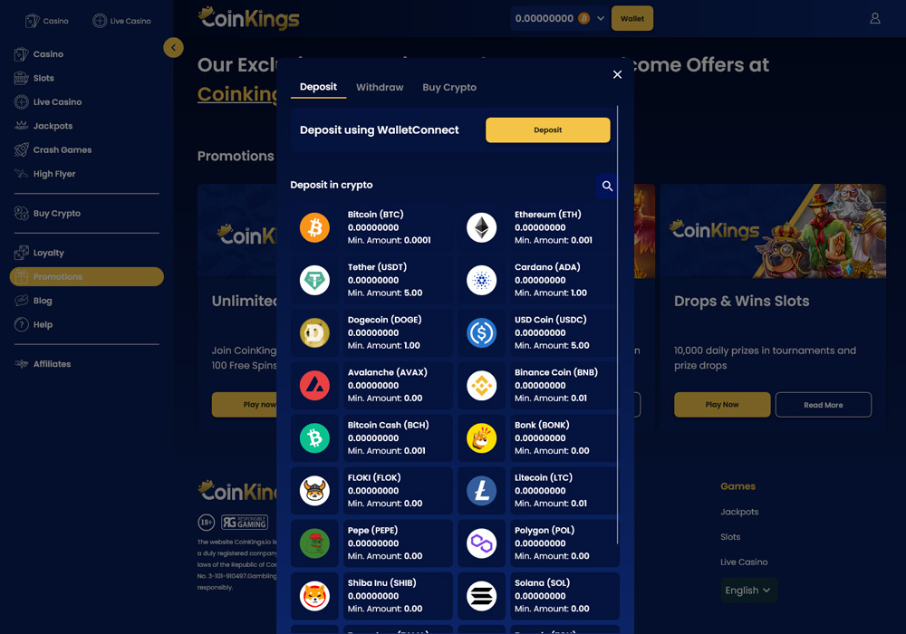 Deposit Options