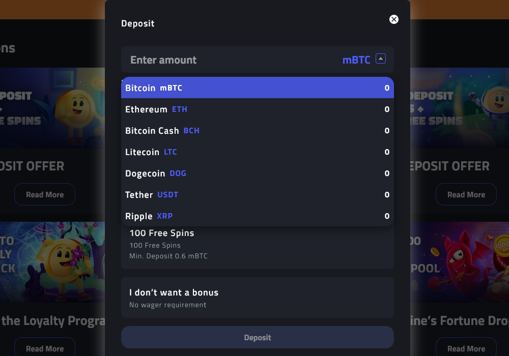 Deposits Options