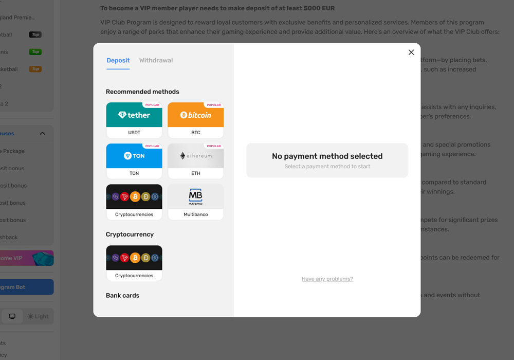 Deposit Options