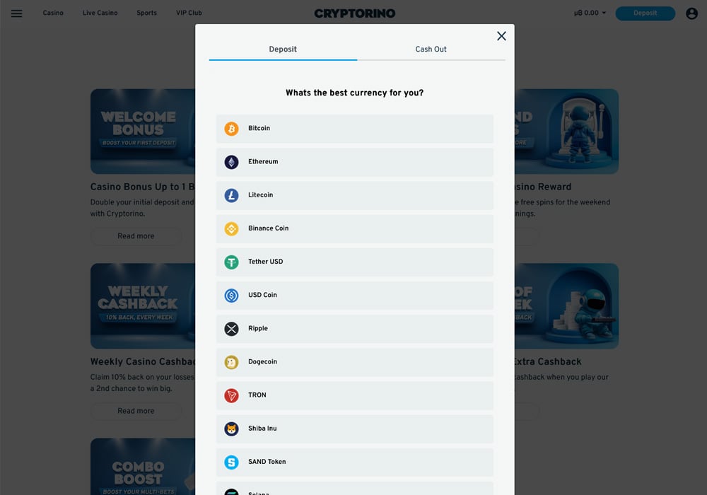 Deposit Options