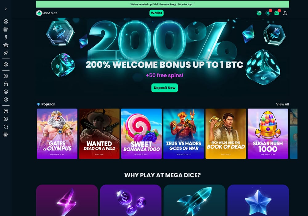Mega Dice Homepage