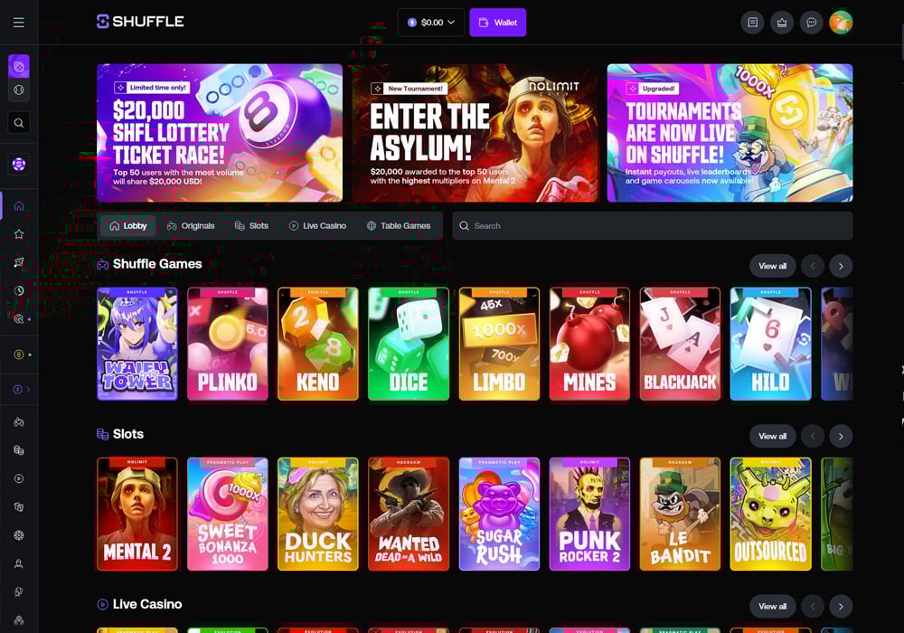 Shuffle Homepage