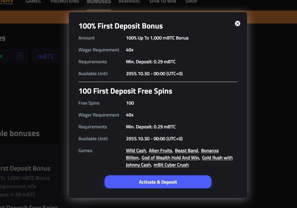 Welcome Bonus