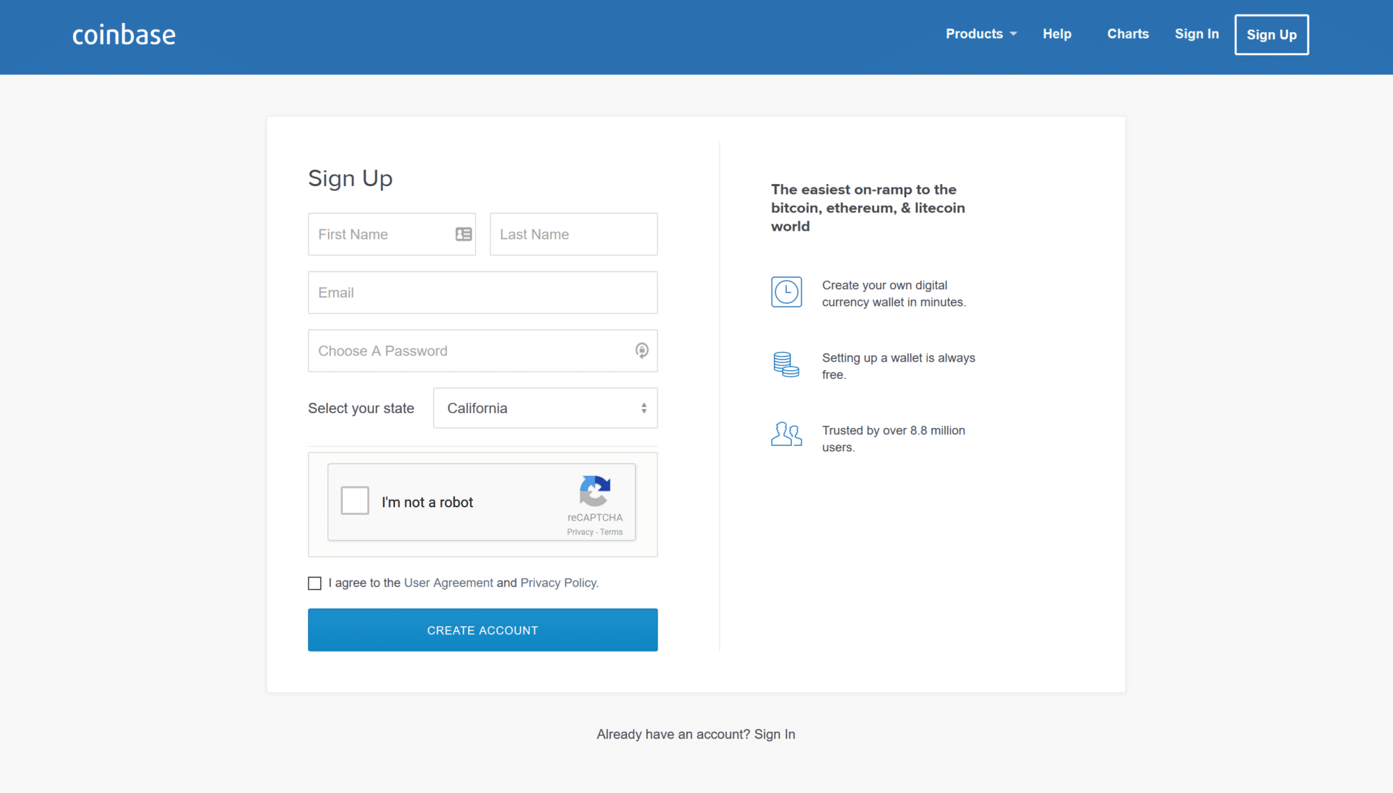 coinbase sign up