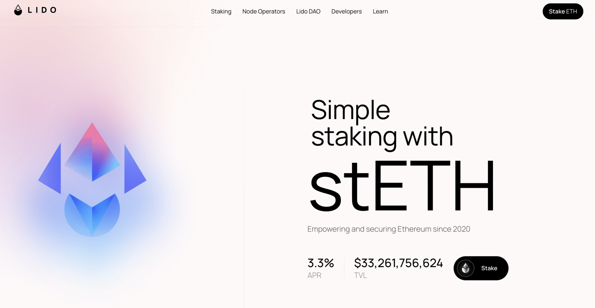 Lido's home page.