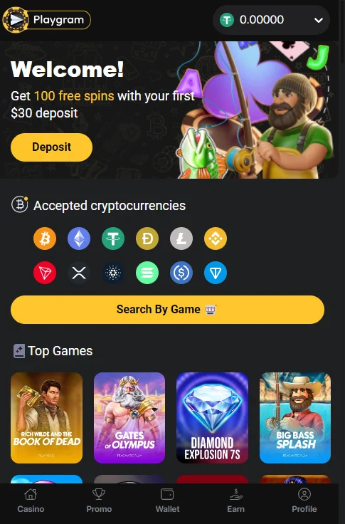 Playgram Homepage